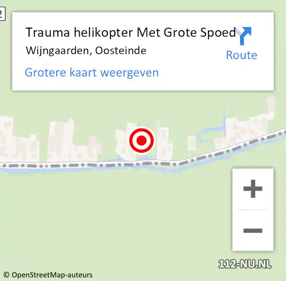 Locatie op kaart van de 112 melding: Trauma helikopter Met Grote Spoed Naar Wijngaarden, Oosteinde op 9 juli 2022 12:27