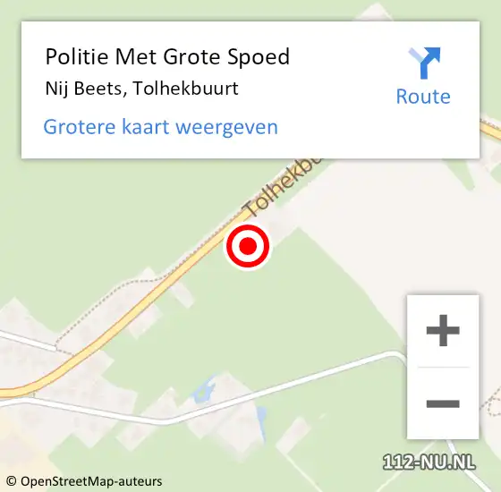 Locatie op kaart van de 112 melding: Politie Met Grote Spoed Naar Nij Beets, Tolhekbuurt op 9 juli 2022 13:06