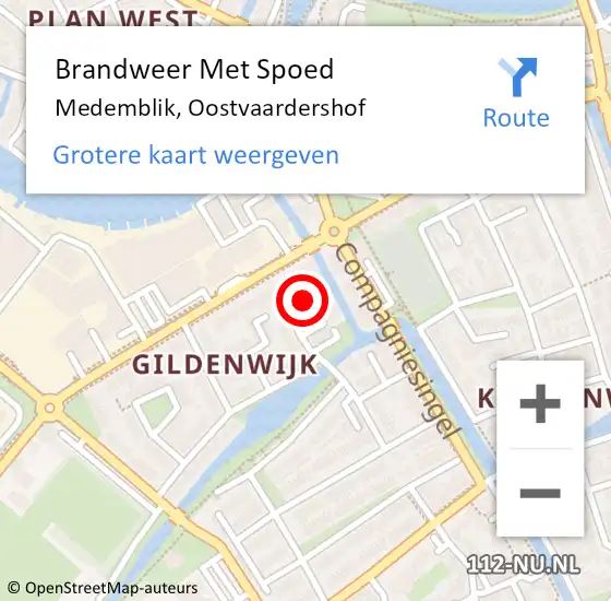 Locatie op kaart van de 112 melding: Brandweer Met Spoed Naar Medemblik, Oostvaardershof op 10 juli 2022 00:09