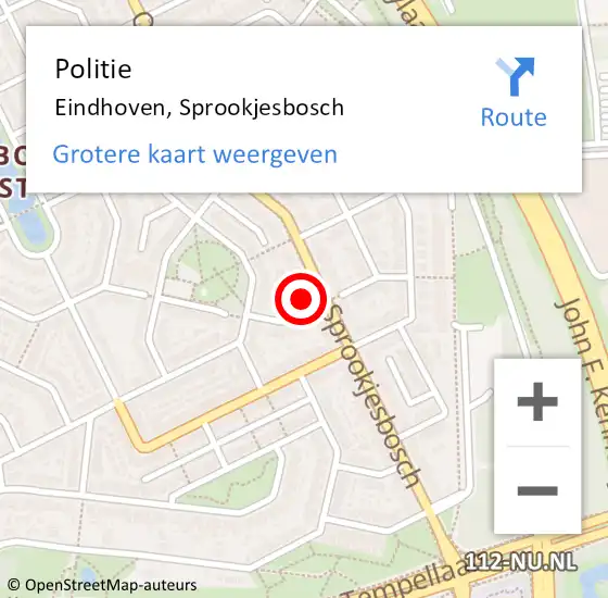 Locatie op kaart van de 112 melding: Politie Eindhoven, Sprookjesbosch op 10 juli 2022 17:24