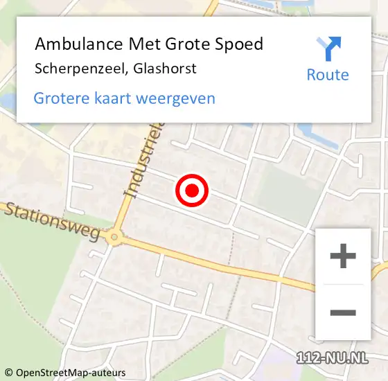 Locatie op kaart van de 112 melding: Ambulance Met Grote Spoed Naar Scherpenzeel, Glashorst op 11 juli 2022 08:26