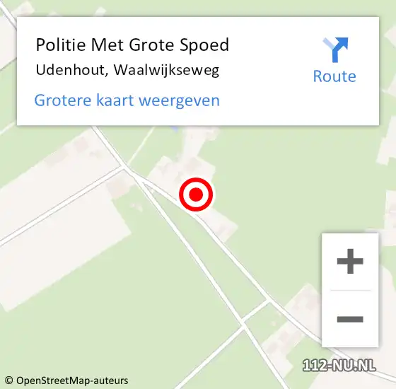 Locatie op kaart van de 112 melding: Politie Met Grote Spoed Naar Udenhout, Waalwijkseweg op 11 juli 2022 08:26