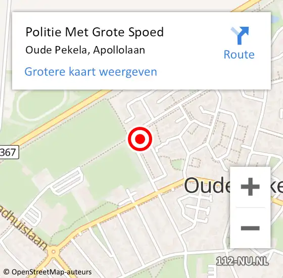 Locatie op kaart van de 112 melding: Politie Met Grote Spoed Naar Oude Pekela, Apollolaan op 11 juli 2022 16:11