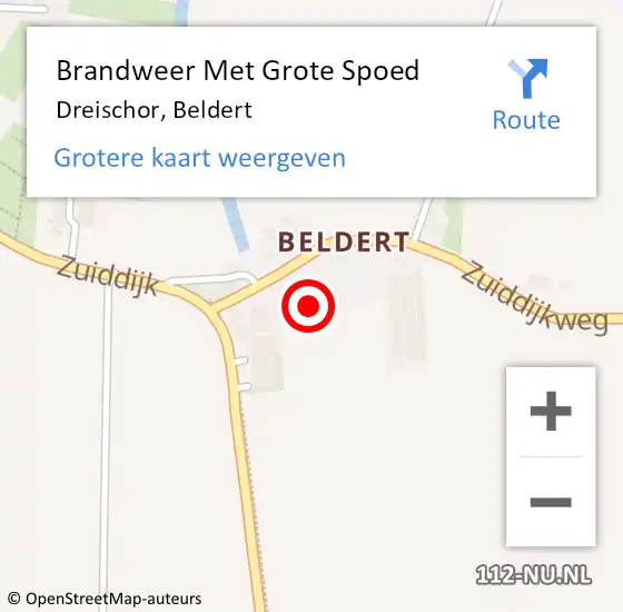 Locatie op kaart van de 112 melding: Brandweer Met Grote Spoed Naar Dreischor, Beldert op 11 juli 2022 16:45