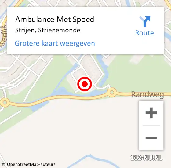 Locatie op kaart van de 112 melding: Ambulance Met Spoed Naar Strijen, Strienemonde op 11 juli 2022 18:39