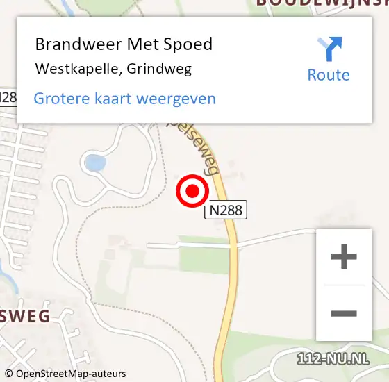 Locatie op kaart van de 112 melding: Brandweer Met Spoed Naar Westkapelle, Grindweg op 12 juli 2022 00:19