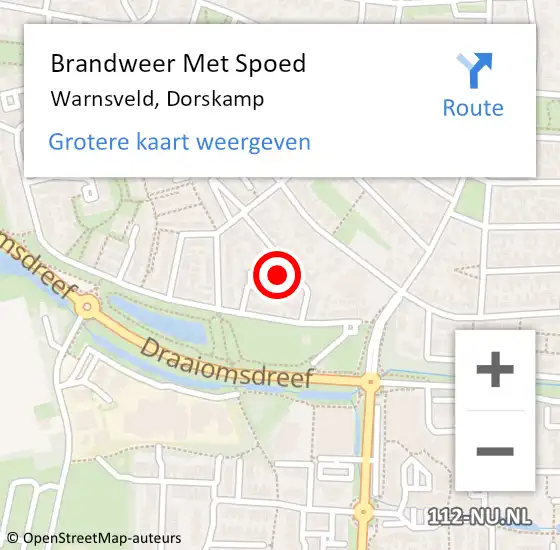 Locatie op kaart van de 112 melding: Brandweer Met Spoed Naar Warnsveld, Dorskamp op 12 juli 2022 08:03