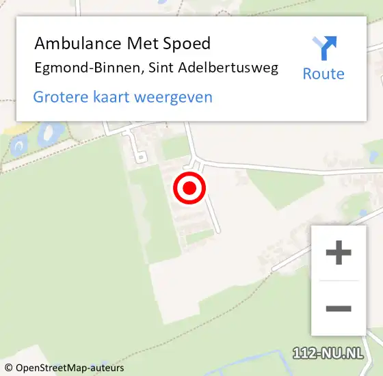 Locatie op kaart van de 112 melding: Ambulance Met Spoed Naar Egmond-Binnen, Sint Adelbertusweg op 12 juli 2022 08:06