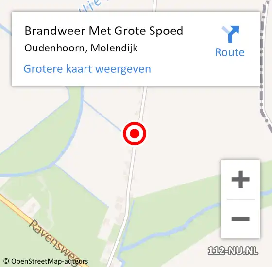 Locatie op kaart van de 112 melding: Brandweer Met Grote Spoed Naar Oudenhoorn, Molendijk op 12 juli 2022 10:40