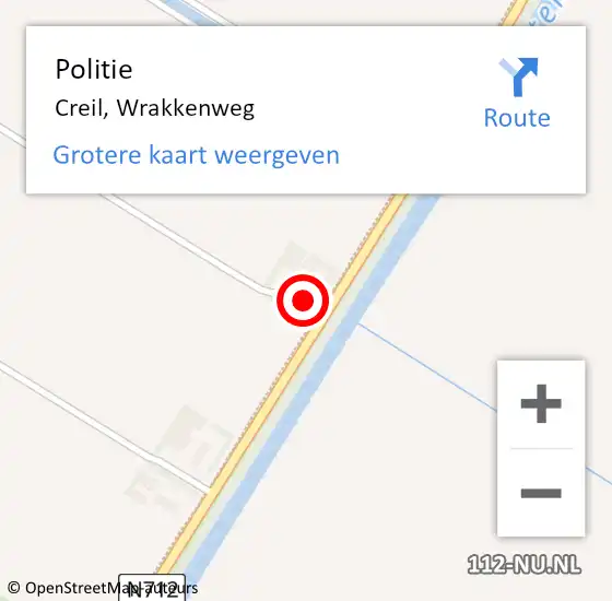 Locatie op kaart van de 112 melding: Politie Creil, Wrakkenweg op 12 juli 2022 11:21