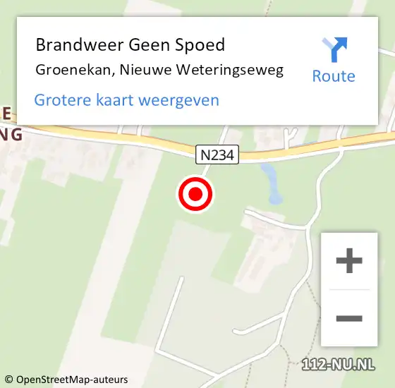 Locatie op kaart van de 112 melding: Brandweer Geen Spoed Naar Groenekan, Nieuwe Weteringseweg op 12 juli 2022 13:45