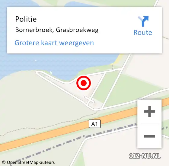 Locatie op kaart van de 112 melding: Politie Bornerbroek, Grasbroekweg op 12 juli 2022 18:51