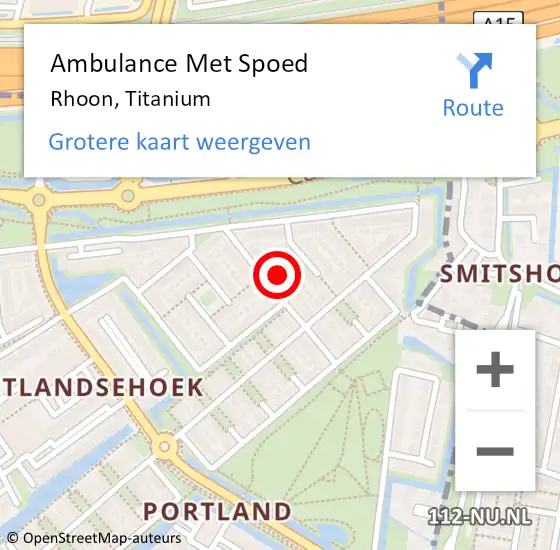 Locatie op kaart van de 112 melding: Ambulance Met Spoed Naar Rhoon, Titanium op 12 juli 2022 22:44
