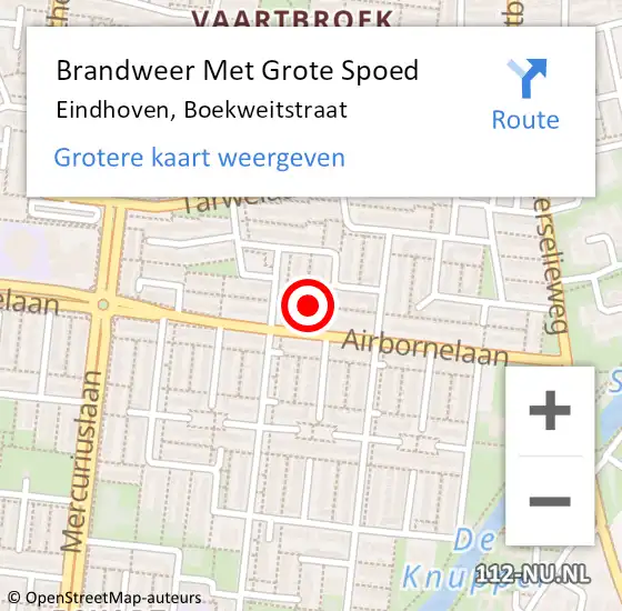 Locatie op kaart van de 112 melding: Brandweer Met Grote Spoed Naar Eindhoven, Boekweitstraat op 13 juli 2022 01:52