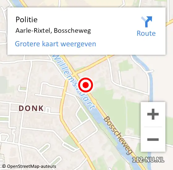 Locatie op kaart van de 112 melding: Politie Aarle-Rixtel, Bosscheweg op 13 juli 2022 07:15