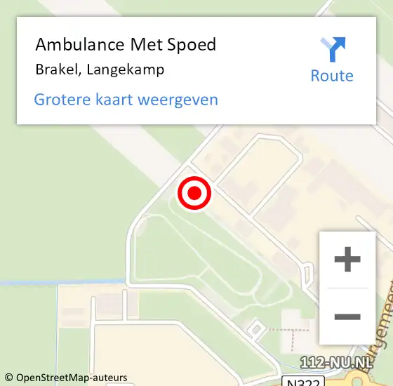 Locatie op kaart van de 112 melding: Ambulance Met Spoed Naar Brakel, Langekamp op 13 juli 2022 09:53