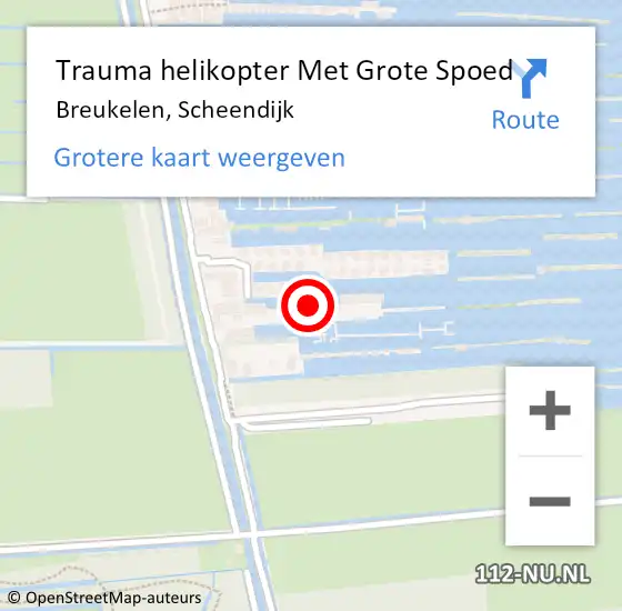 Locatie op kaart van de 112 melding: Trauma helikopter Met Grote Spoed Naar Breukelen, Scheendijk op 13 juli 2022 11:59