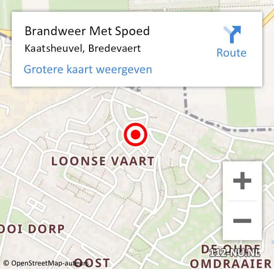 Locatie op kaart van de 112 melding: Brandweer Met Spoed Naar Kaatsheuvel, Bredevaert op 13 juli 2022 13:25