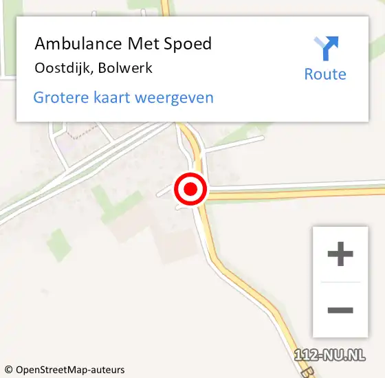 Locatie op kaart van de 112 melding: Ambulance Met Spoed Naar Oostdijk, Bolwerk op 23 juli 2014 07:38