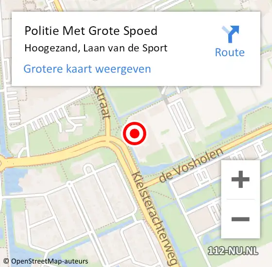 Locatie op kaart van de 112 melding: Politie Met Grote Spoed Naar Hoogezand, Laan van de Sport op 13 juli 2022 17:22