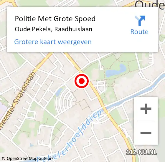 Locatie op kaart van de 112 melding: Politie Met Grote Spoed Naar Oude Pekela, Raadhuislaan op 13 juli 2022 21:00