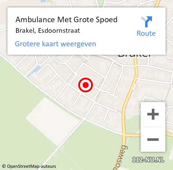 Locatie op kaart van de 112 melding: Ambulance Met Grote Spoed Naar Brakel, Esdoornstraat op 14 juli 2022 01:09