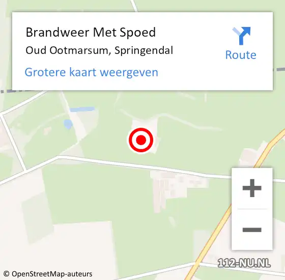 Locatie op kaart van de 112 melding: Brandweer Met Spoed Naar Oud Ootmarsum, Springendal op 14 juli 2022 14:08