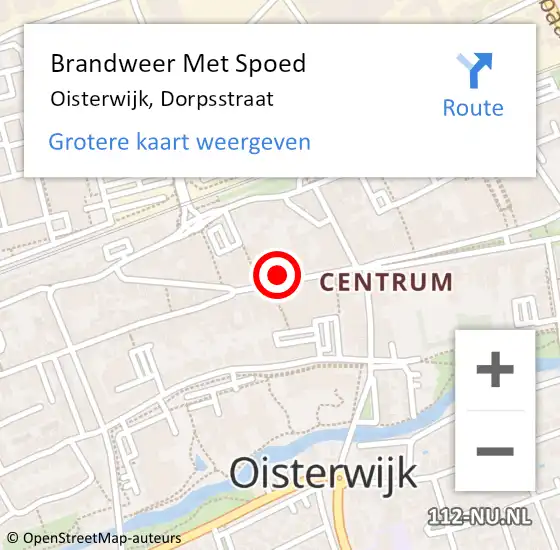 Locatie op kaart van de 112 melding: Brandweer Met Spoed Naar Oisterwijk, Dorpsstraat op 14 juli 2022 15:15