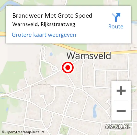 Locatie op kaart van de 112 melding: Brandweer Met Grote Spoed Naar Warnsveld, Rijksstraatweg op 15 juli 2022 01:25
