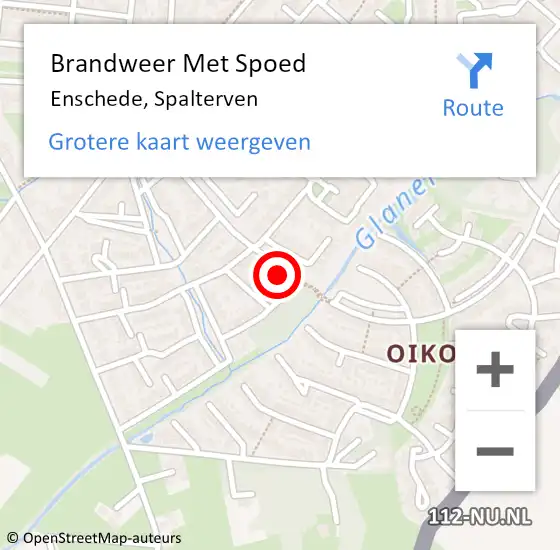 Locatie op kaart van de 112 melding: Brandweer Met Spoed Naar Enschede, Spalterven op 15 juli 2022 05:26