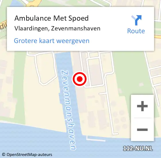 Locatie op kaart van de 112 melding: Ambulance Met Spoed Naar Vlaardingen, Zevenmanshaven op 15 juli 2022 06:30