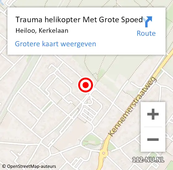 Locatie op kaart van de 112 melding: Trauma helikopter Met Grote Spoed Naar Heiloo, Kerkelaan op 15 juli 2022 10:31