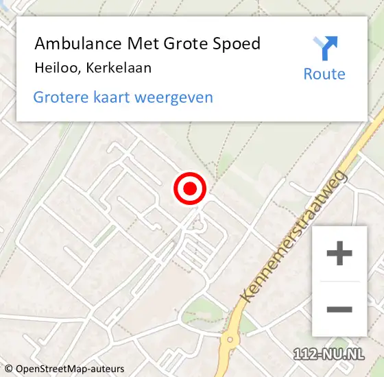 Locatie op kaart van de 112 melding: Ambulance Met Grote Spoed Naar Heiloo, Kerkelaan op 15 juli 2022 10:31