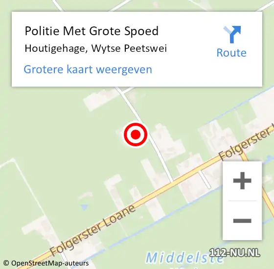 Locatie op kaart van de 112 melding: Politie Met Grote Spoed Naar Houtigehage, Wytse Peetswei op 15 juli 2022 16:34