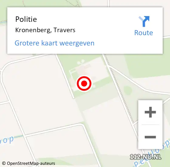 Locatie op kaart van de 112 melding: Politie Kronenberg, Travers op 15 juli 2022 17:30