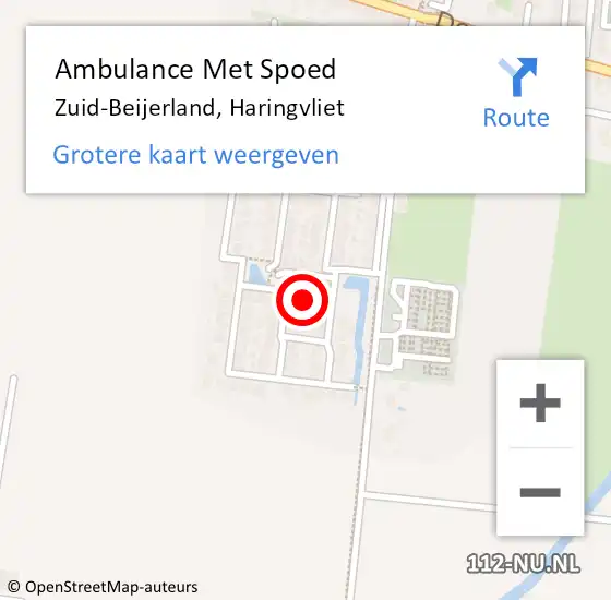 Locatie op kaart van de 112 melding: Ambulance Met Spoed Naar Zuid-Beijerland, Haringvliet op 15 juli 2022 22:58