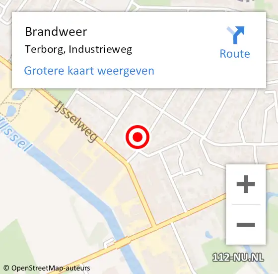 Locatie op kaart van de 112 melding: Brandweer Terborg, Industrieweg op 16 juli 2022 00:05
