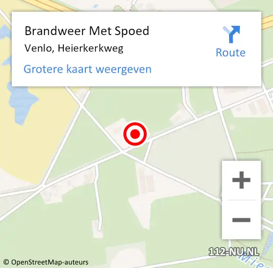 Locatie op kaart van de 112 melding: Brandweer Met Spoed Naar Venlo, Heierkerkweg op 16 juli 2022 07:12