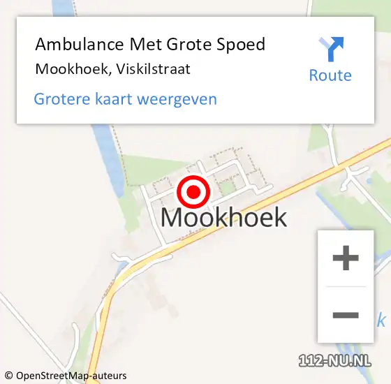 Locatie op kaart van de 112 melding: Ambulance Met Grote Spoed Naar Mookhoek, Viskilstraat op 16 juli 2022 08:49