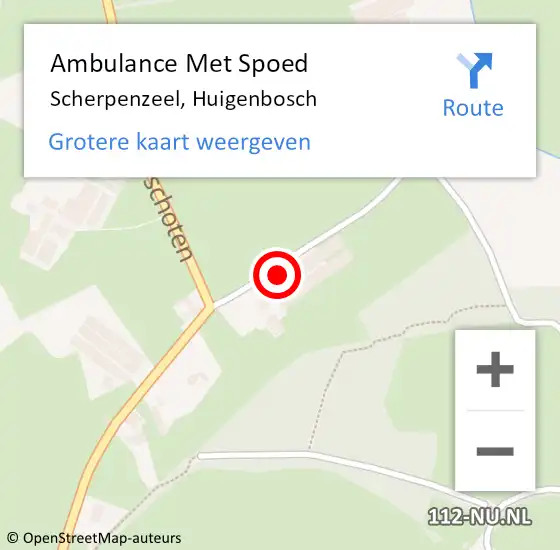 Locatie op kaart van de 112 melding: Ambulance Met Spoed Naar Scherpenzeel, Huigenbosch op 16 juli 2022 12:21
