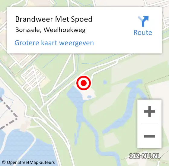 Locatie op kaart van de 112 melding: Brandweer Met Spoed Naar Borssele, Weelhoekweg op 16 juli 2022 17:00