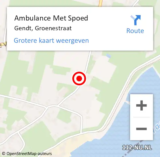 Locatie op kaart van de 112 melding: Ambulance Met Spoed Naar Gendt, Groenestraat op 16 juli 2022 22:11
