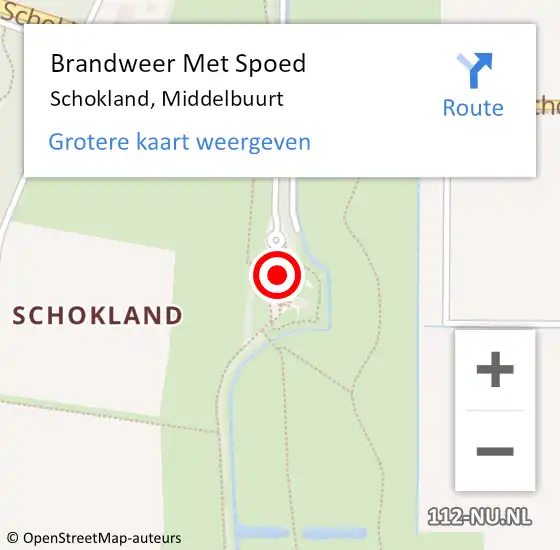 Locatie op kaart van de 112 melding: Brandweer Met Spoed Naar Schokland, Middelbuurt op 17 juli 2022 02:51