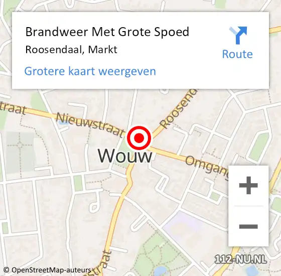 Locatie op kaart van de 112 melding: Brandweer Met Grote Spoed Naar Roosendaal, Markt op 17 juli 2022 05:52