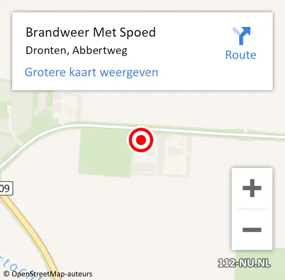 Locatie op kaart van de 112 melding: Brandweer Met Spoed Naar Dronten, Abbertweg op 17 juli 2022 08:14