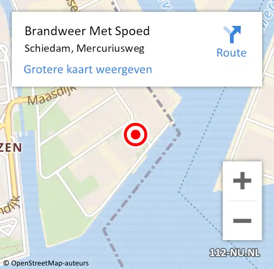 Locatie op kaart van de 112 melding: Brandweer Met Spoed Naar Schiedam, Mercuriusweg op 17 juli 2022 08:35