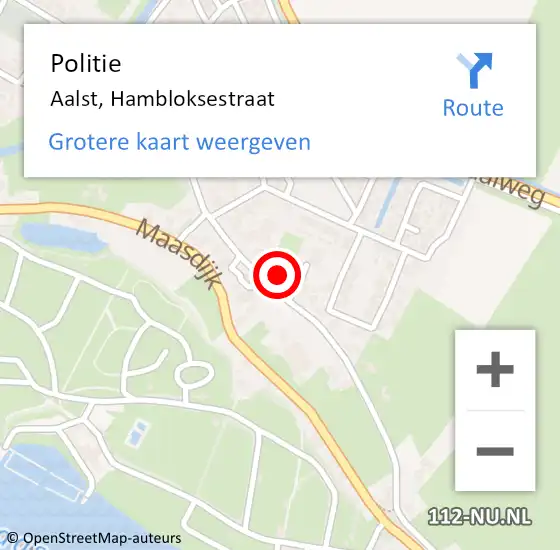 Locatie op kaart van de 112 melding: Politie Aalst, Hambloksestraat op 17 juli 2022 12:00