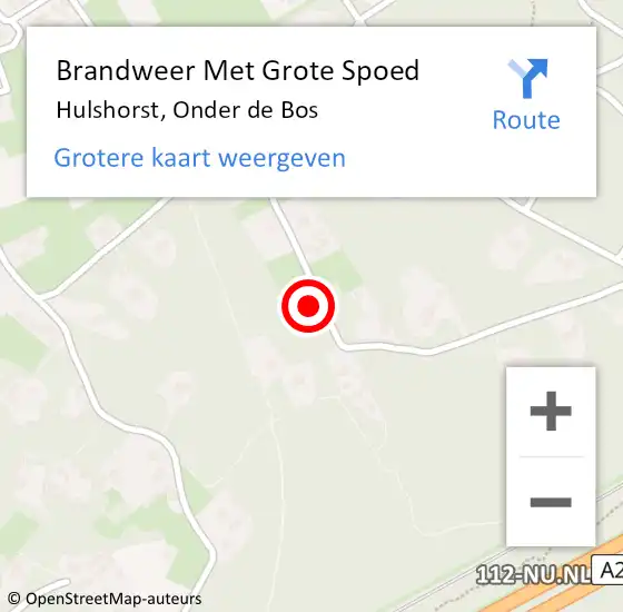 Locatie op kaart van de 112 melding: Brandweer Met Grote Spoed Naar Hulshorst, Onder de Bos op 17 juli 2022 18:07