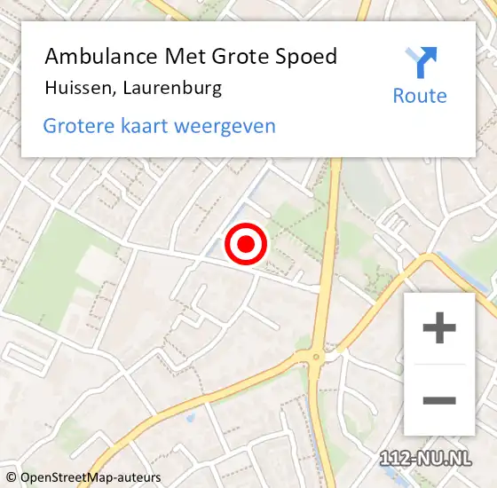 Locatie op kaart van de 112 melding: Ambulance Met Grote Spoed Naar Huissen, Laurenburg op 17 juli 2022 18:21