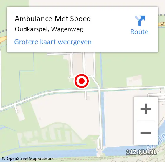 Locatie op kaart van de 112 melding: Ambulance Met Spoed Naar Oudkarspel, Wagenweg op 18 juli 2022 10:08